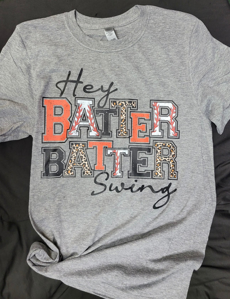 Hey Batter Batter Swing Print T-Shirt - Lil Monkey Boutique