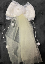 TULLE BOW IN 2 STYLES (roughly 6in) - Lil Monkey Boutique