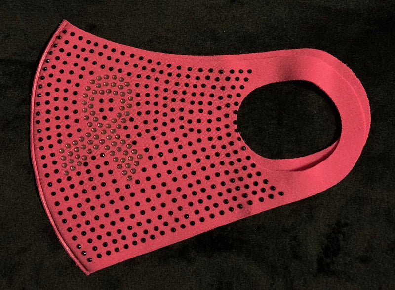 RHINESTONE HOT PINK PINK BREAST CANCER AWARENESS THIN POLY MASKS - Lil Monkey Boutique