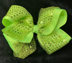 SEQUIN SOLID BOWS WITH BLING CENTER - Lil Monkey Boutique