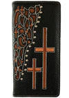 MENS WESTERN WALLET WITH EMBROIDERED CROSSES OR UNISEX CHECK BOOK WALLET - Lil Monkey Boutique