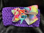 INFANT HEADBANDS WITH THE LITTLE MERMAID CENTER WITH BOW - Lil Monkey Boutique