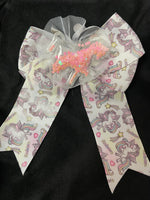 CONFETTI FILLED UNICORN BOW WITH TAILS (roughly 7in) - Lil Monkey Boutique