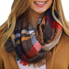 MULTI COLOR PLAID INFINITY SCARF IN FALL, HOLIDAY, OR RED NAVY COMBINATIONS - Lil Monkey Boutique