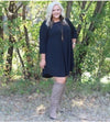 FLIRTY SOLID COLOR DRESS 3/4 SLEEVE - Lil Monkey Boutique