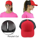 RED AND BLACK PONY HAT - Lil Monkey Boutique