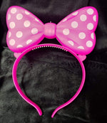 LED LIGHT UP POLKA DOT BOW HEADBANDS WITH 3 DIFFERENT LIGHT SETTINGS - Lil Monkey Boutique