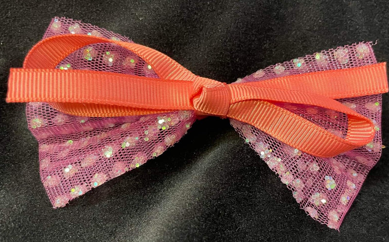 SPARKLE RIBBON BOWS (roughly 4in) - Lil Monkey Boutique